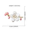 Elegant Flower Pearl Brooch Gold Tone Shell Petal Lapel Pin For Women Suit Coat Dress Jewelry Gift
