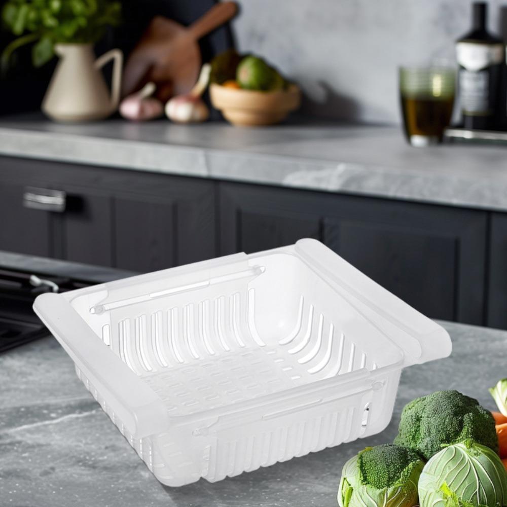 Refrigerator Storage Basket Pull Out Type Draining Baskets Scalable Egg Storage Organizer Box Living Room Kitchen Storage Boxes