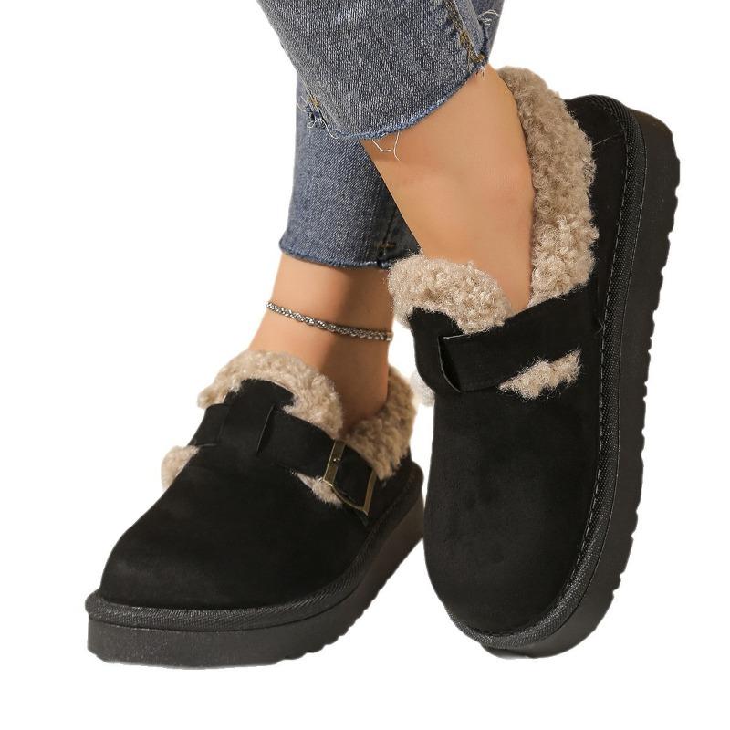 Ny stil av varmfodrade snökängor med tjock sula och ärmformade bomullsskor för dam