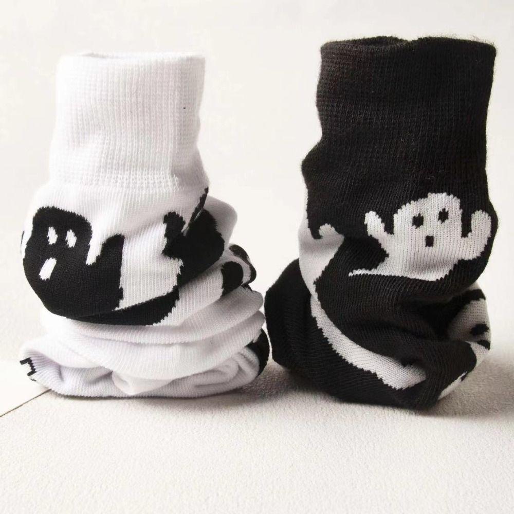 Streetwear Halloween Ghost Socks Cartoon Mid-Calf Socks Sweat Absorbent Socks Women  Students