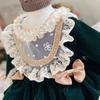 Vestido de Princesa Lolita de Renda de Veludo para Menina Bebê Criança Vintage Elegante Laço Tutu Vestido Natal Bebê