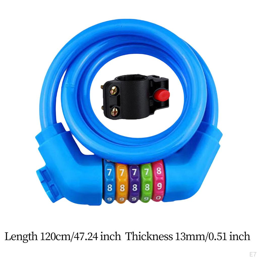 Bicycle Locks Anti-theft Chain 5 Digit Code Solid Utility Space-saving Padlock Bike Protection for