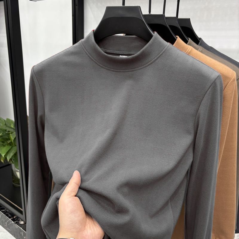 Autumn and Winter High-neck Seamless Warm Long-sleeved Men