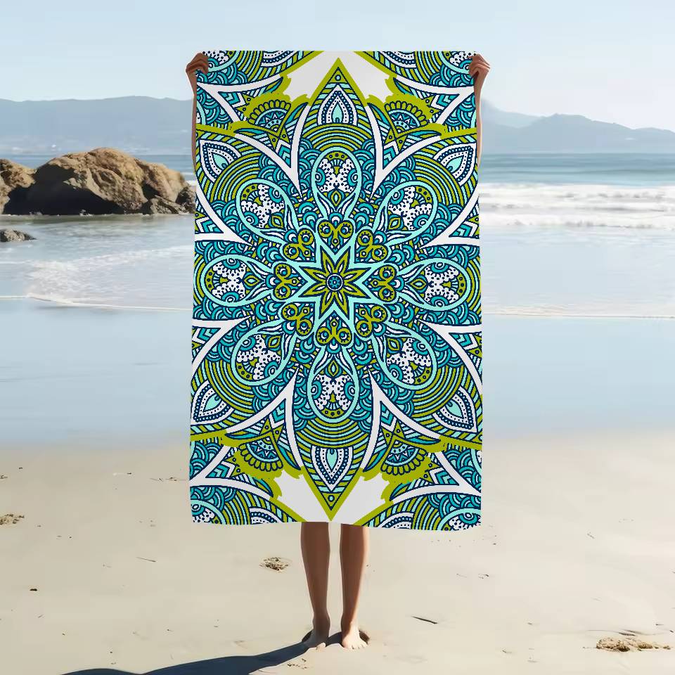 Classical Floral Pattern Bath Towel Microfiber Soft Water Absorbing Breathable For Girl Kids Decorative Cartoon Beach Towel