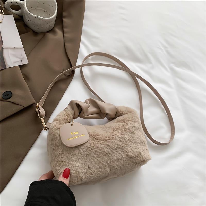 Cozy Fluffy Mini Box Purse For Women 2022 Cute And Fashionable Handbag хаки