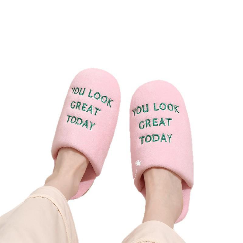 Premium Striped Knitted Cotton Slippers - Non-Slip, Silent, Warm Plush for Couples, Perfect for Autumn & Winter Indoors.