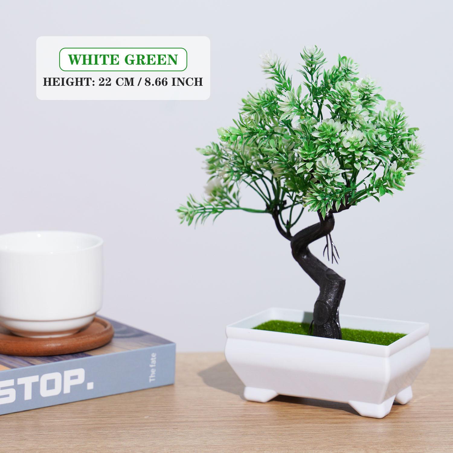 

Artificial Plastic Plants Bonsai Small Tree Pot Potted Flower Garden Fake Plant Arrangement Room Ornaments Home Table Decoration 1pcs