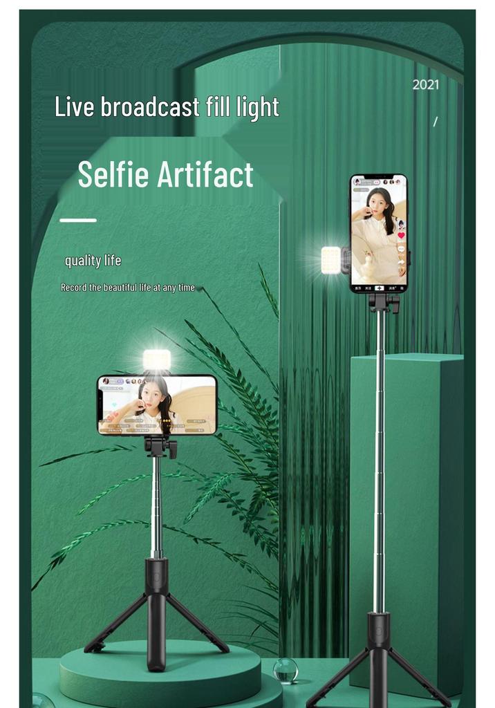 Anti-Shake Selfie Stick Tripod for Live Streaming and Photography, Compatible with Apple