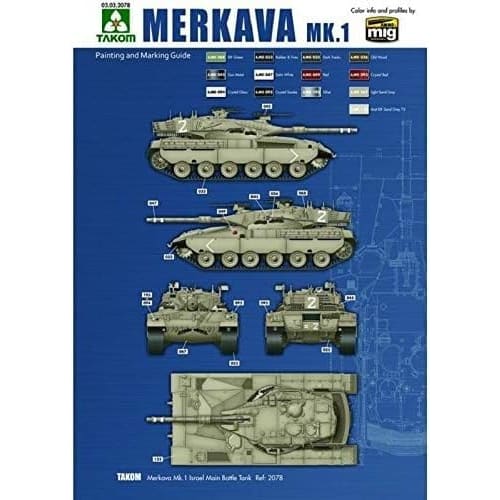 TAKOM 1/35 Scale Israeli Defense Forces Merkava Mk.1 Plastic Model Kit TKO2078