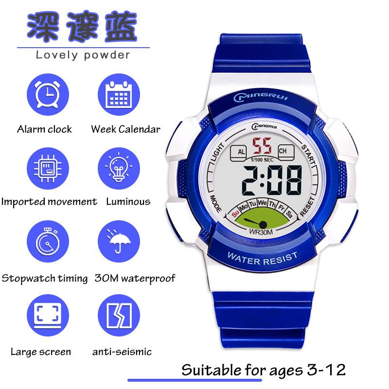 high quality Children's Boys' Sports Electric watch 30M Waterproof LED Alarm Clock Student Kids Girls' Pink Fashion Cute Watches
