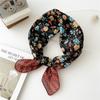 55cm Girls Cotton Linen Spring Square Scarf for Women Chic Headband Fashion Decorative Hairband Floral Neck Scarf