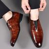 Men Dress Shoes Business Leather Shoes  Designer Breathable Loafers Fashion Wedding Party Shoes Slip on Plus Size Oxfords