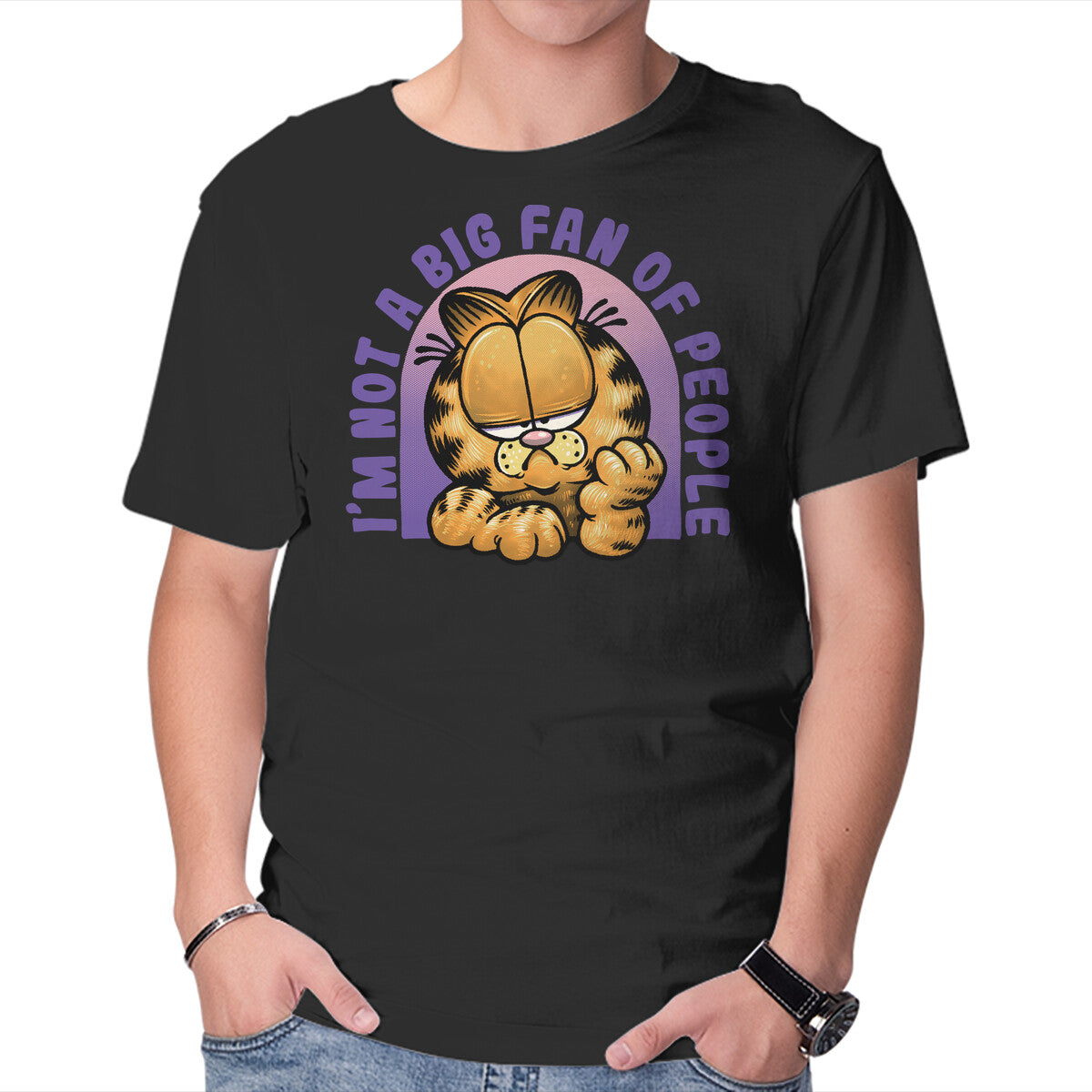 Unisex Crew Neck T-Shirt Not A Big Fan Of People Graphic Short Sleeve Casual Tee XXXL