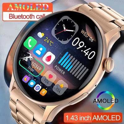 2025 Neue NFC GPS Smartwatch Damen AMOLED Always-on-Display BT Anruf Herzfrequenz Blutdruck Fitness-Tracker Smartwatch 66*466 HD Bildschirm