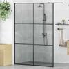 Walk In Shower Screen Black 140 X 195 Cm Tempered Glass