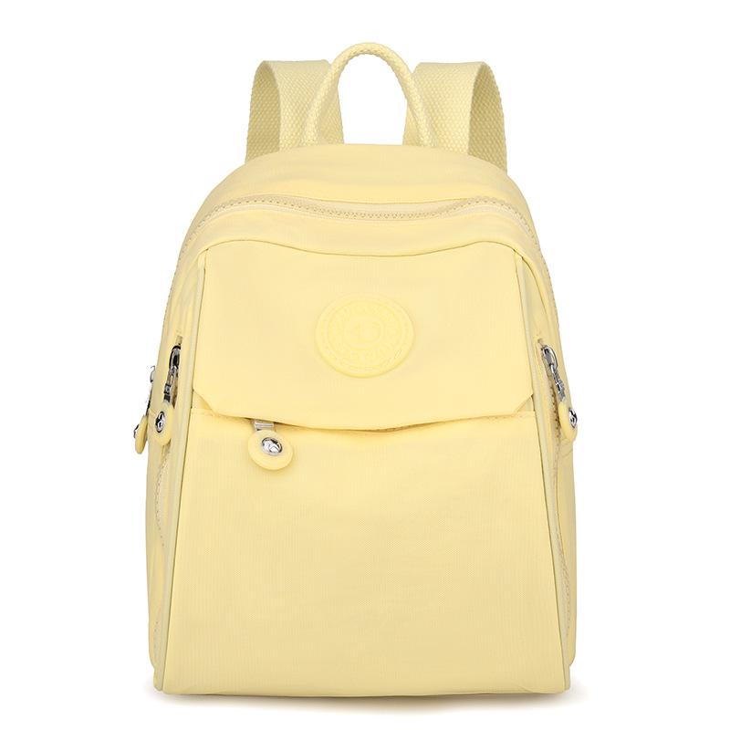 

Женский рюкзак, однотонный школьный рюкзак, нейлоновая дорожная сумка, рюкзак-ракушка светло-желтого