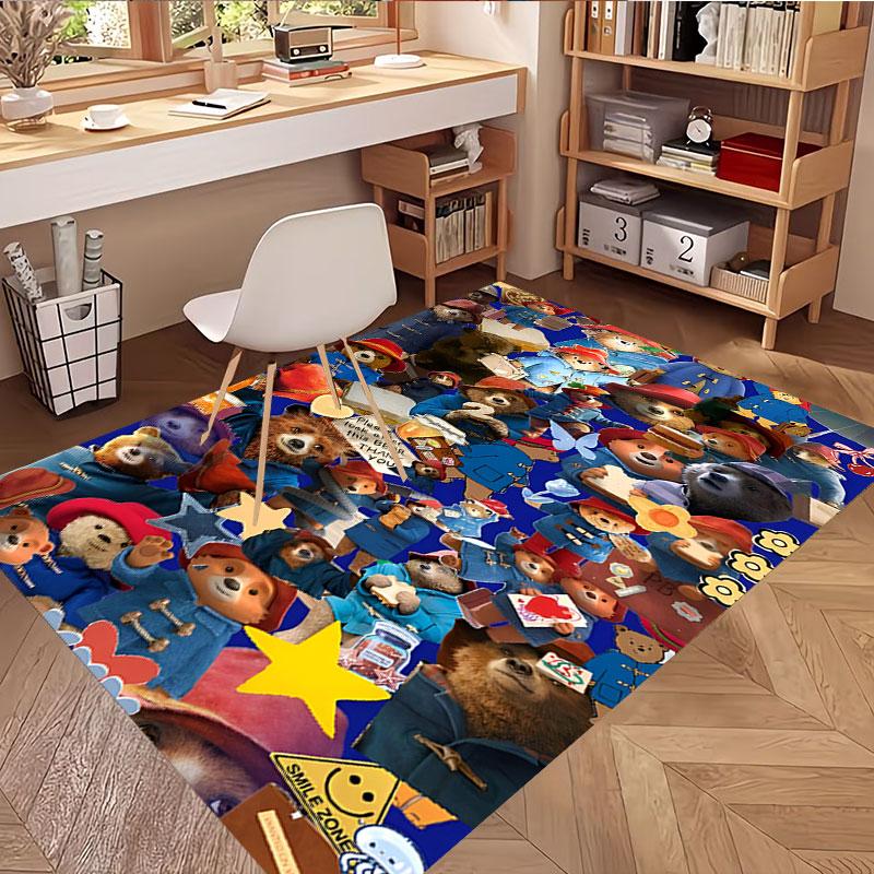 Paddington Bear Print Rug, Washable Floor Carpet, For Entryway Dorm Laundry Room Office Study, Home Decor Birthday Christmas Gift