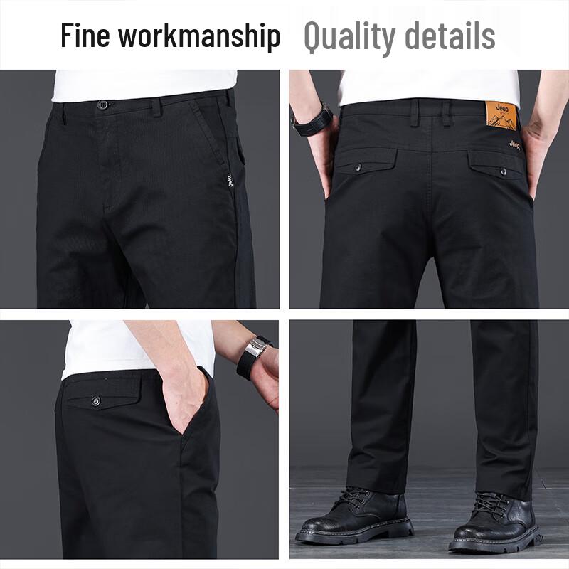 Jeep Men's Straight Fit Stretch Casual Pants