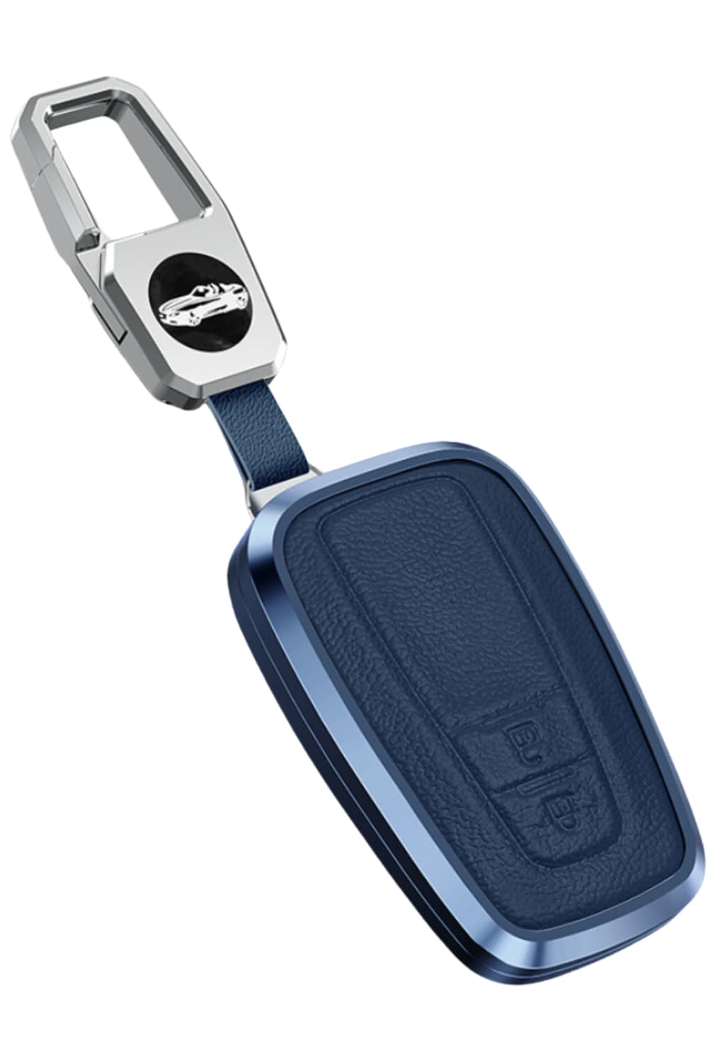 

KeiSquare Чехол для смарт-ключа Toyota на 2 кнопки 3 кнопки Алюминий Натуральная кожа синий