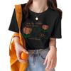 American Vintage Short Sleeve Pure Cotton T-Shirt 2026 New Women's Summer Loose Plus Size Trendy Printed Casual Round Neck Top