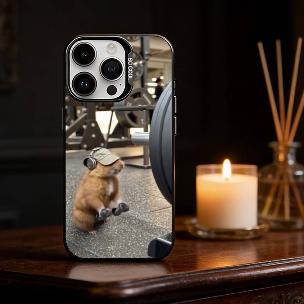 

Cute G-Gym H-Hamster Phone Case For iPhone 17,16,15,14,13,12,11,Pro Max,Plus Candy Silver Cover iPhone16plus