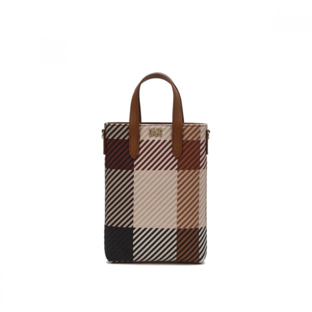 Daks Brown House Check Pattern Mini Cross Bag Dcwa6e501w2