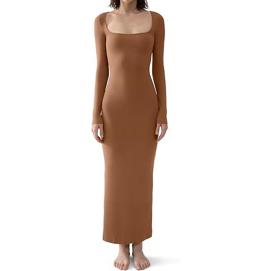 European & American Women's Ribbed Slimming Long Dress - Spring/Summer 2024 Collection