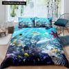 Kid Underwater World Oasis King Queen Duvet Cover Ocean Fish Coral Bedding Set Marine Life Quilt Cover Polyester Comforter Cover