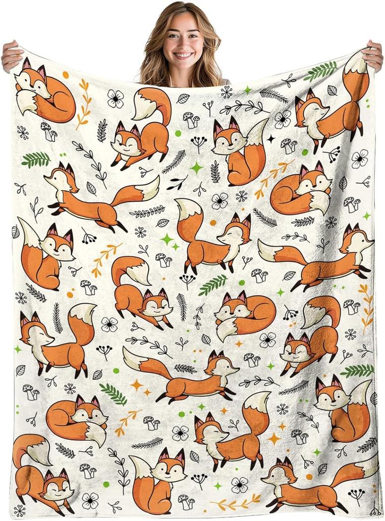 1PC Handdraw Cute Cats Pattern Throw Thin Blanket Gifts for Couch Bed Car Home Camping For Cute Animals Lovers All Season Use