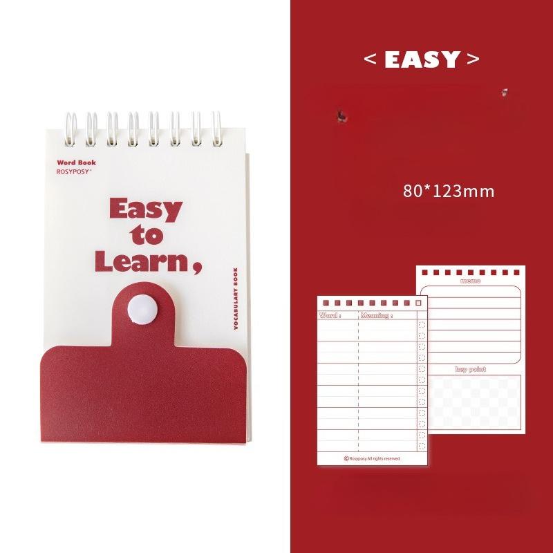 RosyPosy Soft Set Up Vertical Word Book Can Block Word Memory Note Book Student Level 4 English Word Book
