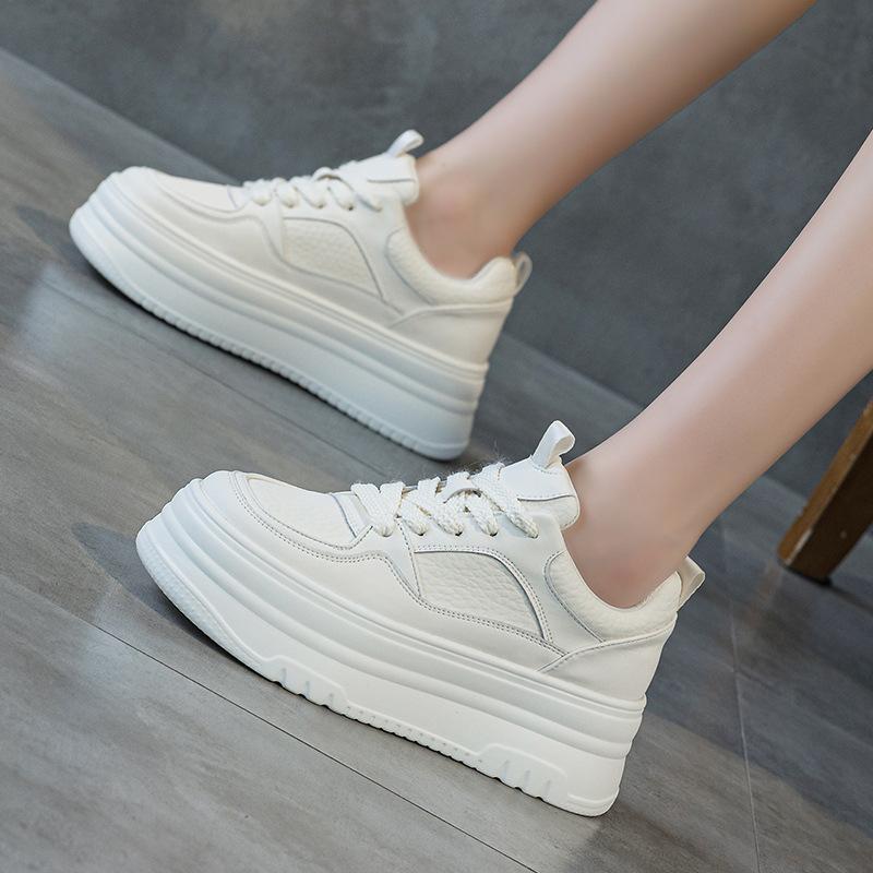 Thick-soled inner height-increasing small white shoes women's 2025 new summer mesh breathable women's shoes lightweight soft-soled muffin shoes