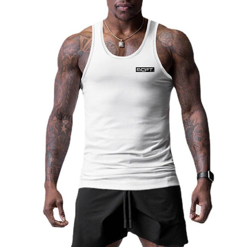 Men's Thin Summer Fitness Trackless Bottom Vest Comfortable and Cool Sweatshirt