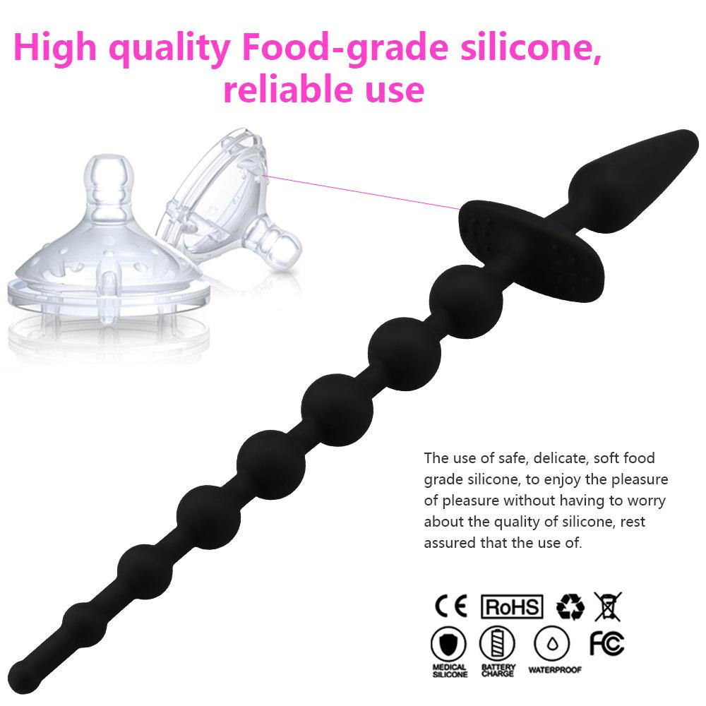 Silikonová zadní vytahovací perlička anální kolík dva univerzální masturbátor prostatický masér zamykání Páry Gay Sex Toys for