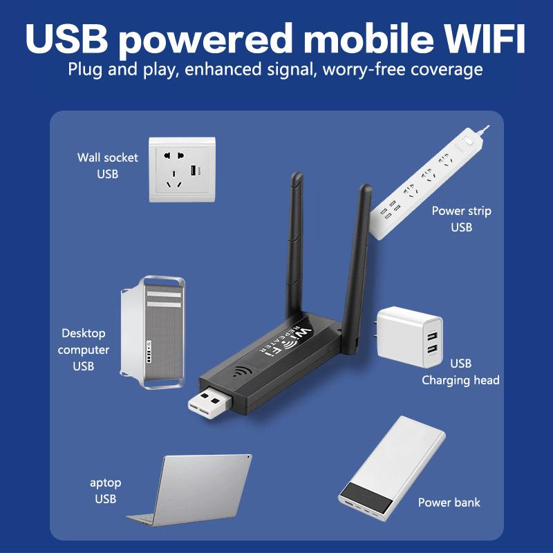 300Mbps Wireless Usb Wifi Repeater Adapter Extender Drive Free Wireless Network Card Signal Router Wifi Receiving Transmitter