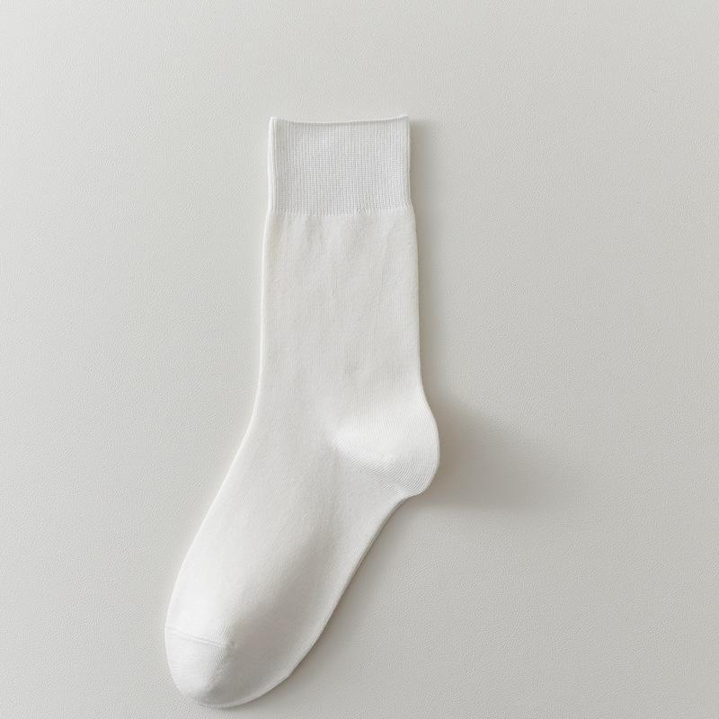 

Autumn And Winter Simple Socks Women S Solid Color Versatile Medium Tube Stacking Socks Boneless Cotton Socks Japanese College Style Women S Socks One size fits all белый