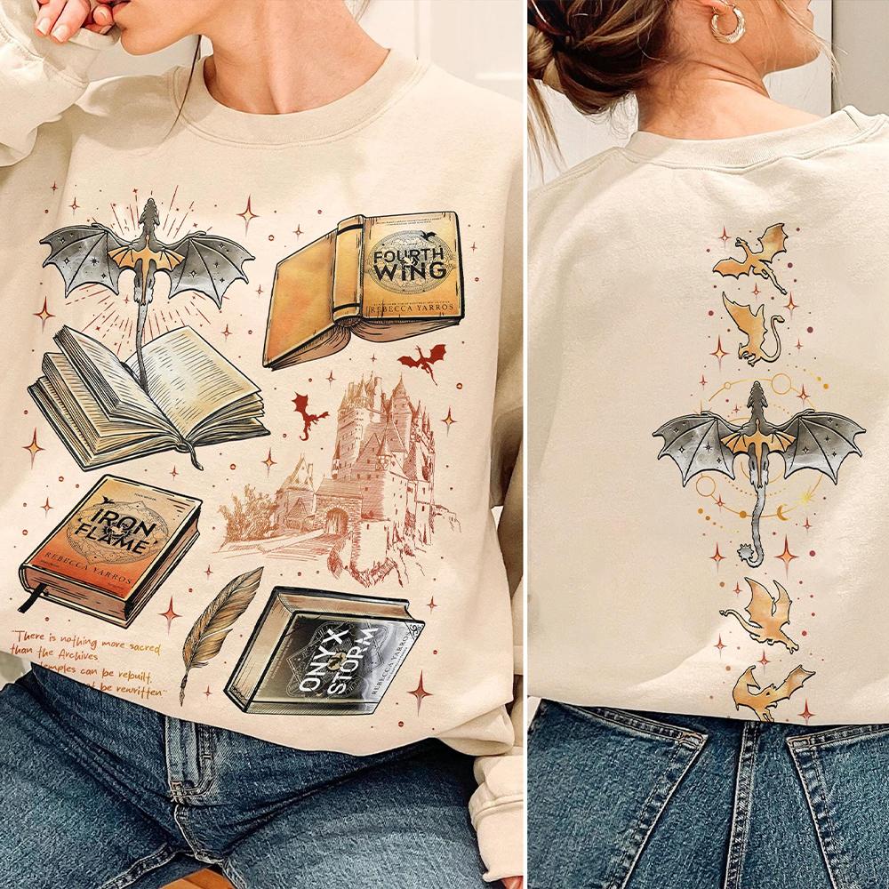 The Bat Boys Velaris Two Sided Sweatshirt Fan Of ACOTAR Series Book Lover Sweater Long Sleeve Fleece Sweatshirt Y2K Streetwear