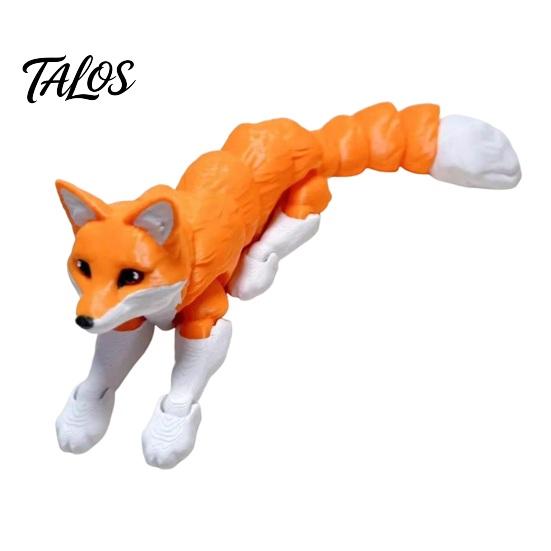 Flexible Fox Action Figure Articulated Collectible Figurine, 3D Printed Fidget Toy, Cute Animal Desktop Ornaments Desk Decor with Movable Joints