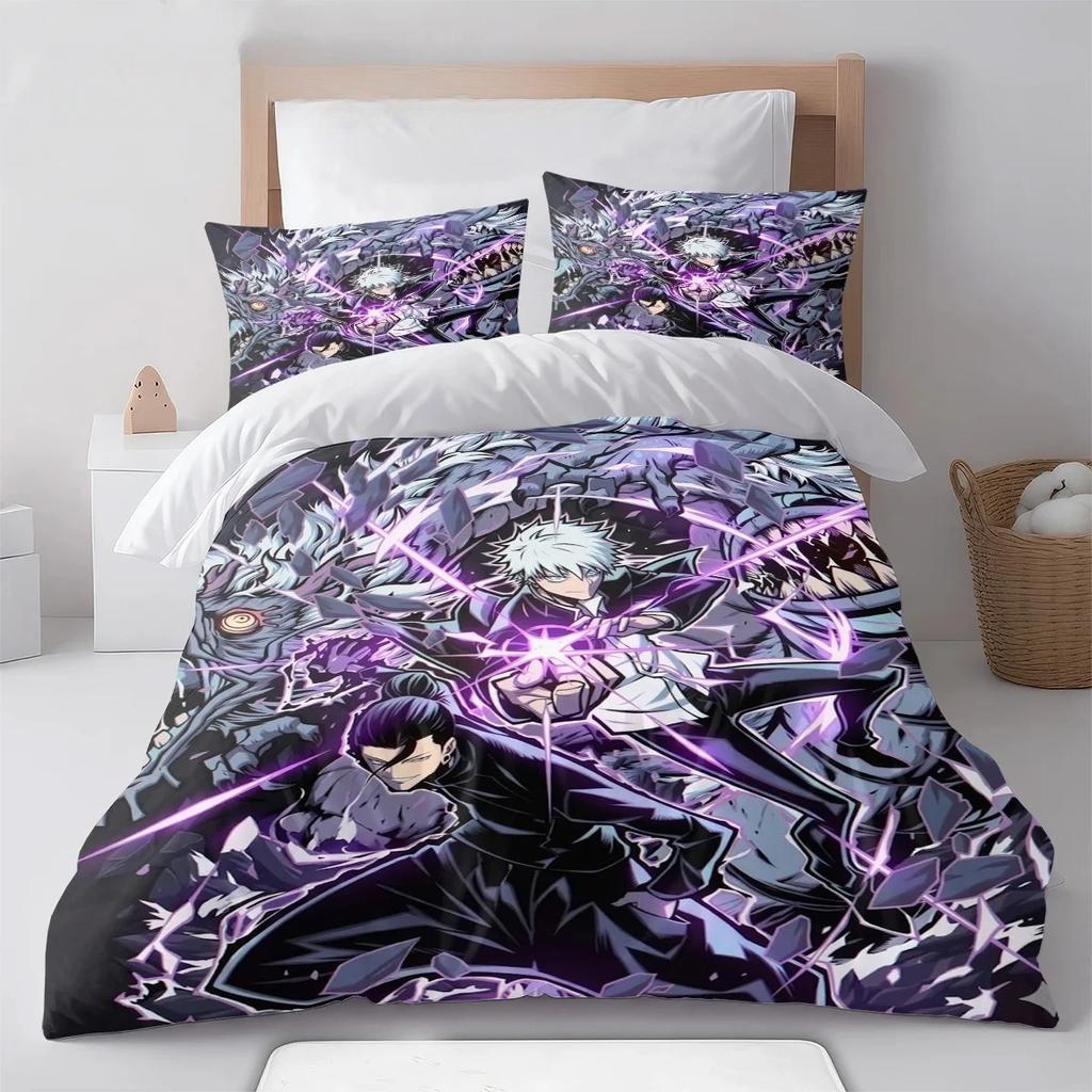 Fashion J-Jujutsu Kaisen Duvet Cover Pillowcase Bedding Set 2/3piece set Adult Kid Bedroom Single Large Size Home Textiles