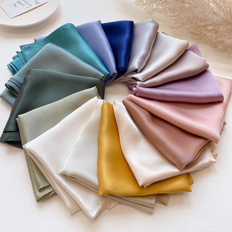 Fashion 100% Real Silk Scarf Women Shawls Wraps for Ladies Neckerchief Foulard Scarves Pashmina Female Shawl Hijab Bandana 2024