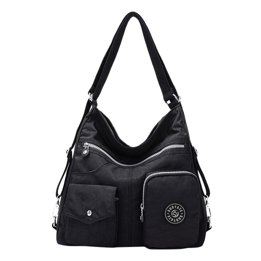 

Women s Large Capacity Backpack Handbags Single Shoudler Messenger Bags чёрный