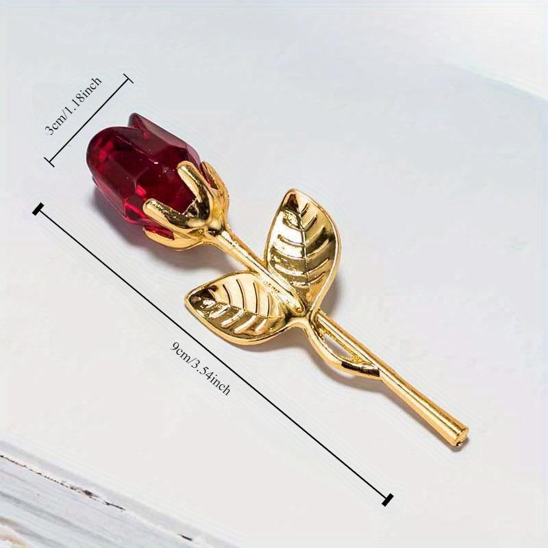 Valentines Day Gift Crystal Glass Rose Flower Figurines Craft Favors Lovers Gift Souvenir Wedding Decoration Ornaments Gift Box