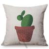 Greens Succulents Cactus Thorns Small Bonsai Design Sofa Decoration Cushion Cover Cotton Linen Office Throw Pillow Case