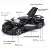 1:32 Modellautos von Bugatti La Voiture Noire, Spielzeug zum Zurückziehen aus Zinklegierung mit Ton und Licht für Kinder, Jungen und Mädchen, Fahrzeugsammlung, Nachbildung von maßstabsgetreuen Automodellen