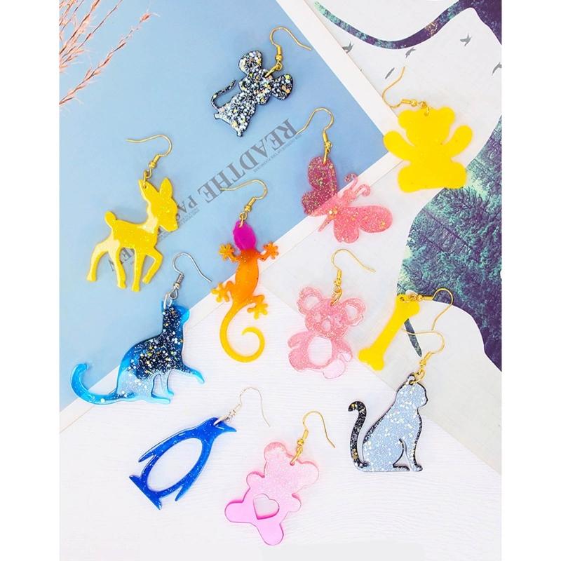 Crystal Resin Silicone Mold Geometric Animal Molds for Earrings Listing Jewelry Making Charm DIY Necklace Pendant Molds