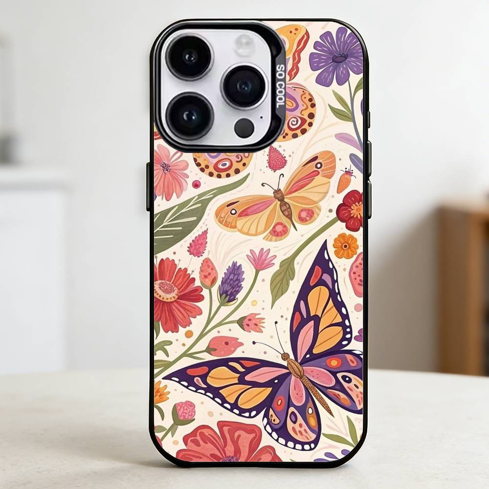 Butterflies  Phone Case for Color Silver Shell For IPhone 17 16 15 14 13 12 11 Pro Max Plus iPhone17