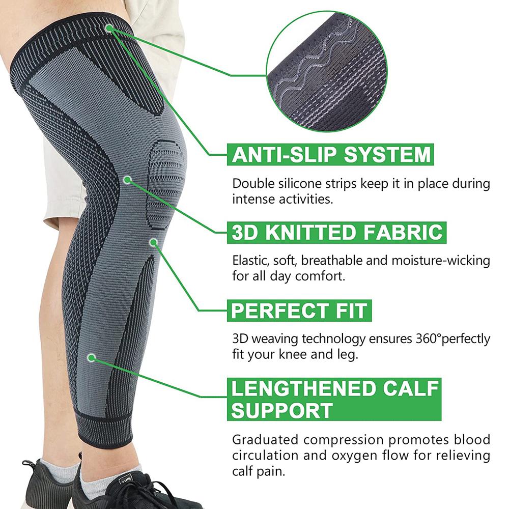 Active Knee Brace Warm Long Compression Knee Brace Men and Women Knee Support Protector for Weightlifting Exercises