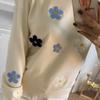 Koreanische Floral Stickerei Pullover Pullover Hohe Qualität Frauen Elegante O Hals Gestrickte Tops