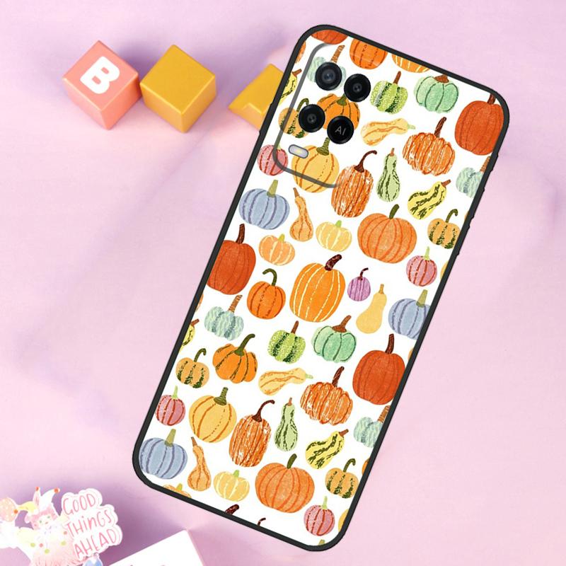 Herbst Kürbis Hülle Für Oppo A54 A74 A94 A40 A60 A80 A18 A38 A58 A78 A98 A96 A76 A16 A15 A17 A57 A5 A6 Pro