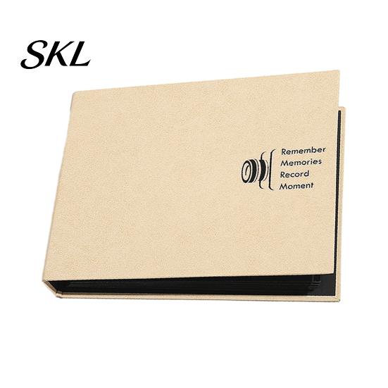 Anti-fouling Photo Album Scrapbook, Horizontal Loose-Leaf with Waterproof Thickened Film Pages, Coil Binding Flat-Lay Design Refillable for