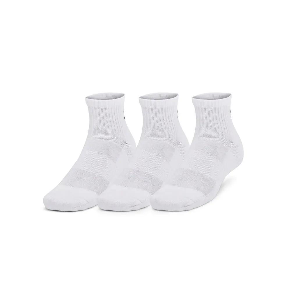 Under Armour Unisex Training Cotton Quarter Socks 3 Pairs 1386372-101 207571 L